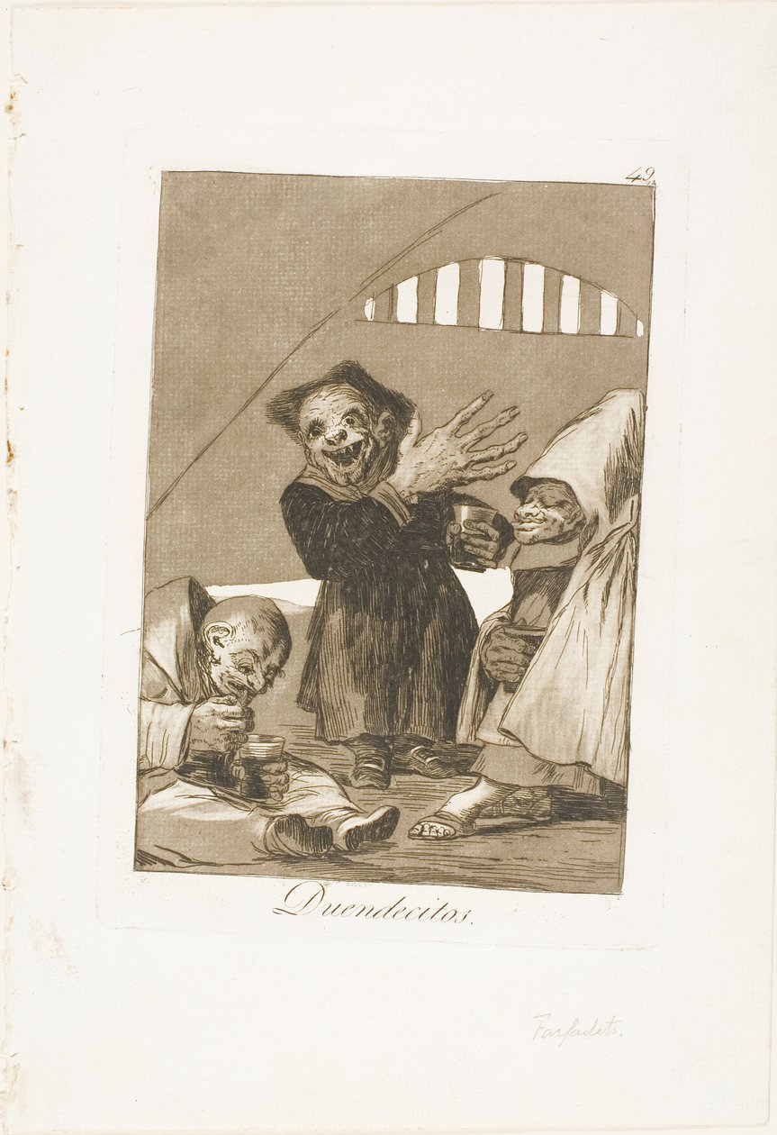 Hobgoblins, deska 49 z Los Caprichos od Francisco Jose de Goya y Lucientes