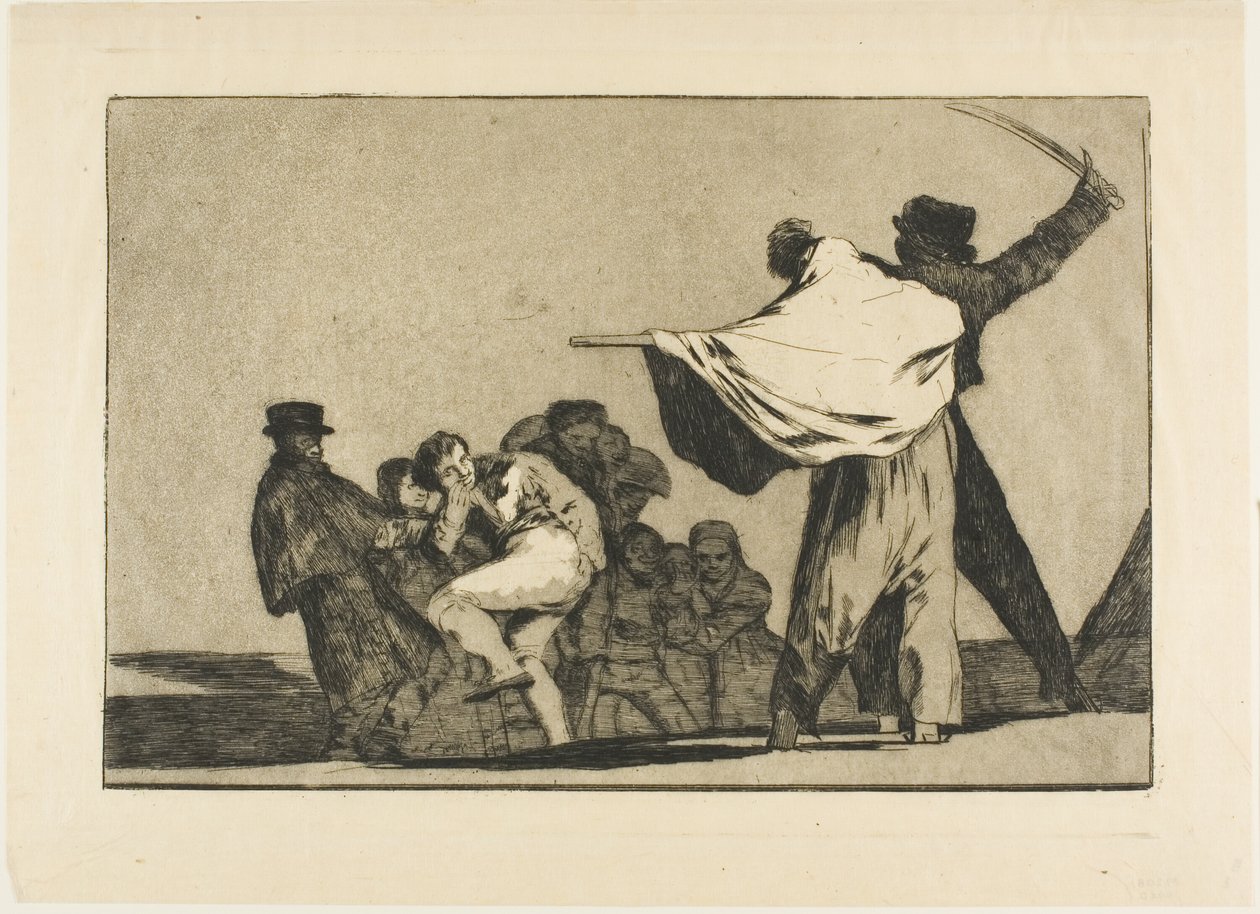 Když dva ku jedné, nacpěte si prdel slámou, od Los Proverbios od Francisco Jose de Goya y Lucientes