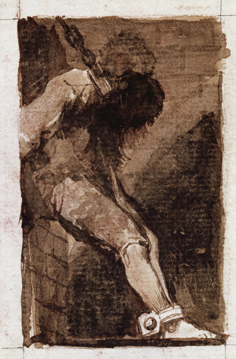 Pokud je to zločinec, zemře rychle. (Akvatinta, kolem roku 1810) od Francisco de Goya