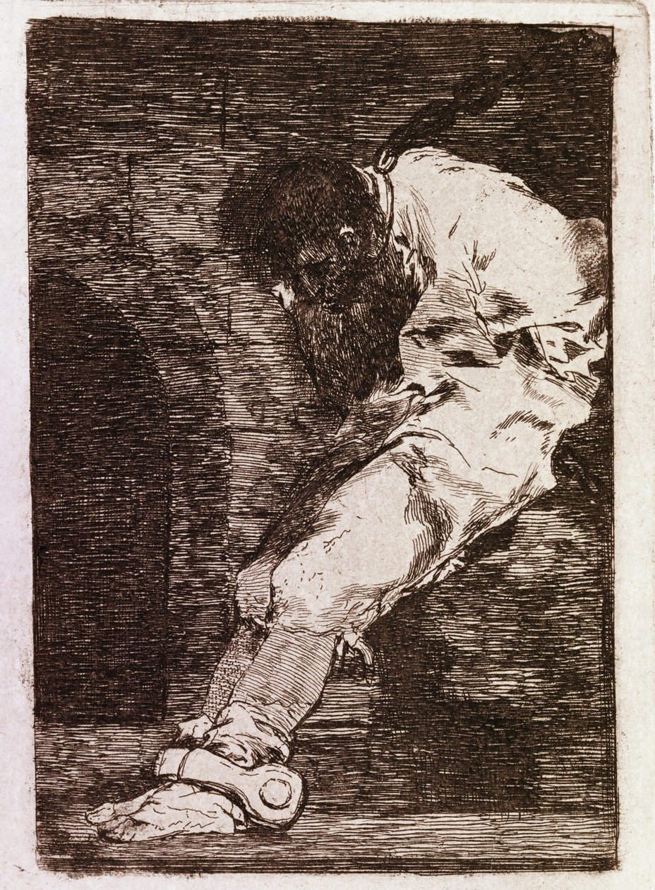 Pokud je to zločinec, zemře rychle (Aquatint, c.1810) od Francisco de Goya
