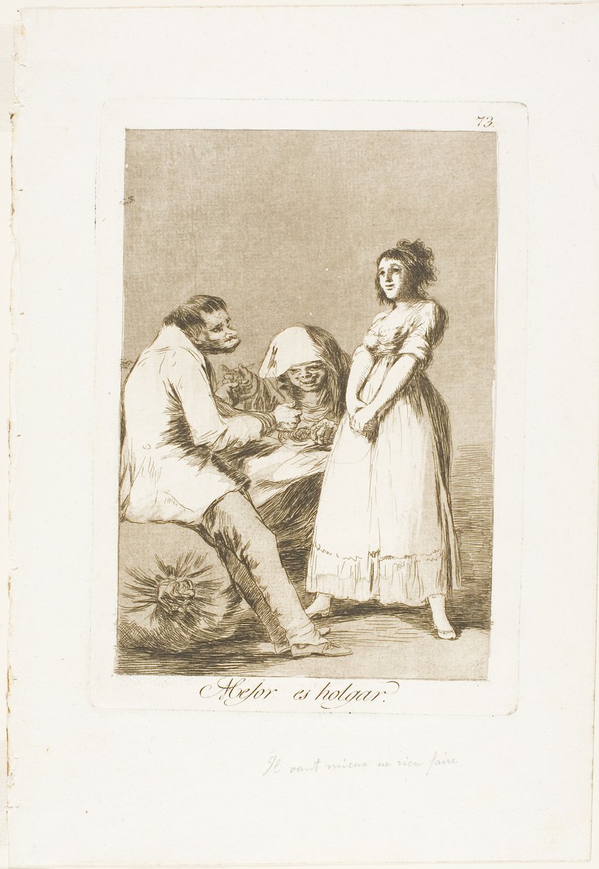 It is Better to Be Lazy, deska 73 z Los Caprichos od Francisco Jose de Goya y Lucientes