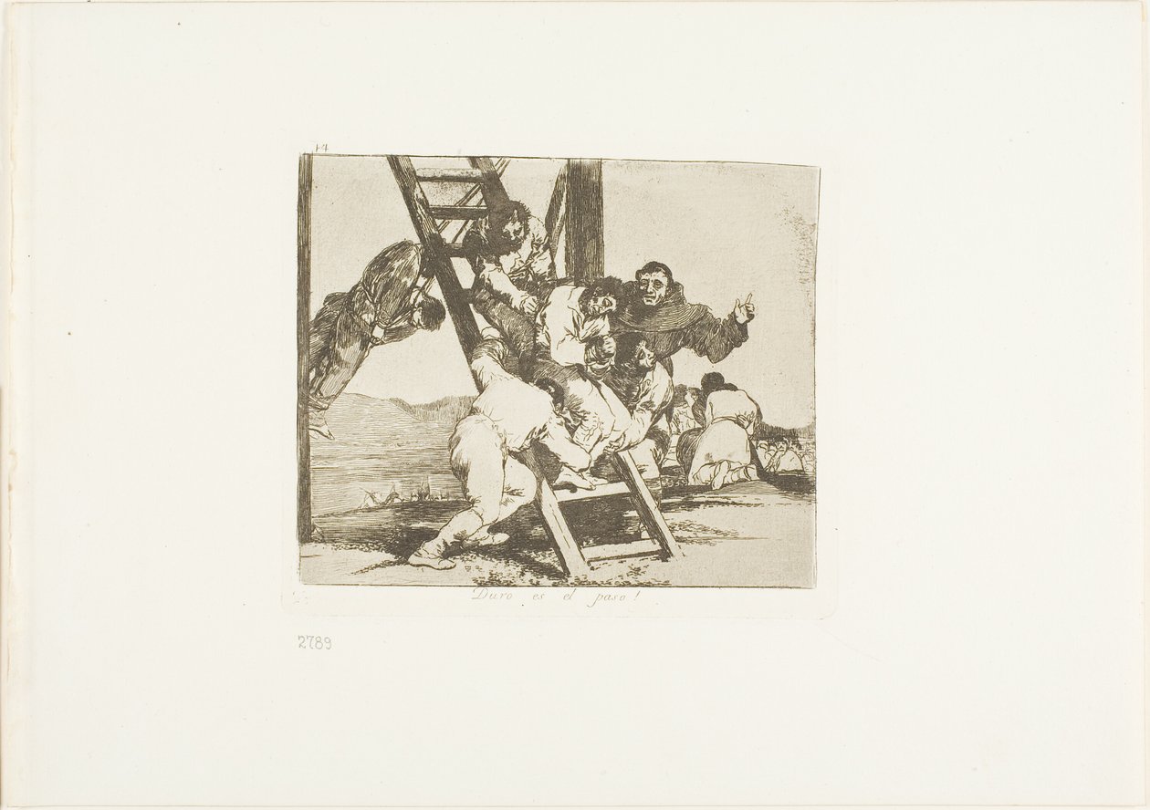 Je to těžký krok!, deska 14 z knihy Válečné katastrofy od Francisco Jose de Goya y Lucientes