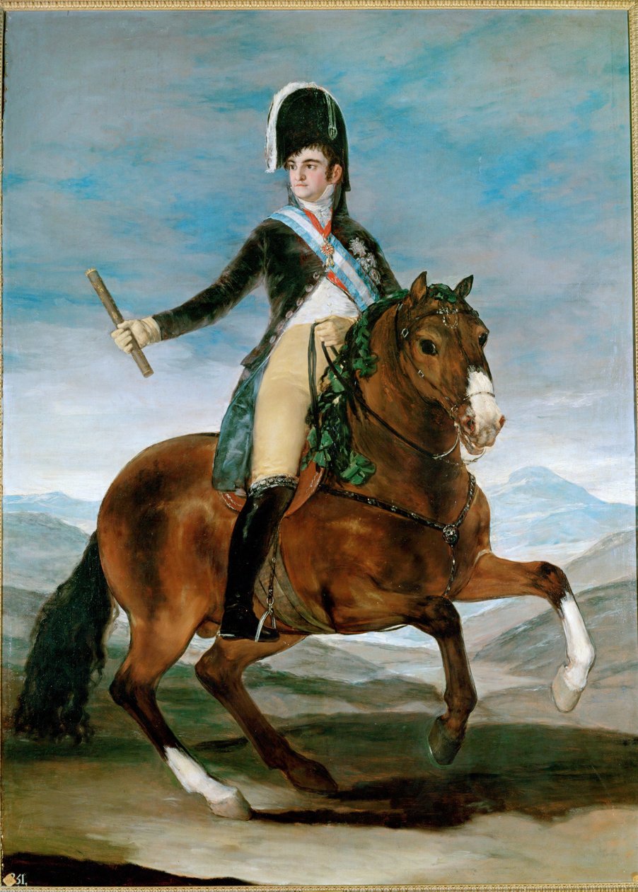 Král Ferdinand VII., jezdecký portrét ... (malba na plátně) od Francisco Jose de Goya y Lucientes