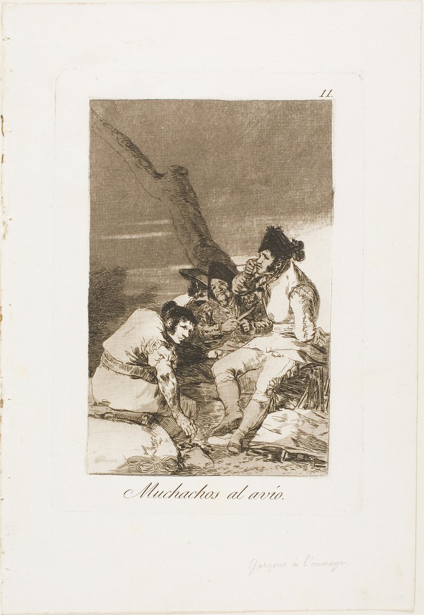 Lads Making Ready, talíř jedenáct z Los Caprichos od Francisco Jose de Goya y Lucientes
