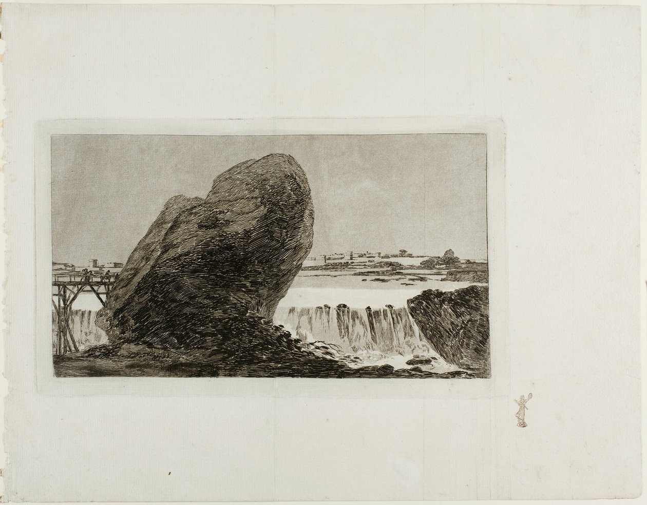 Krajina s vodopádem od Francisco Jose de Goya y Lucientes