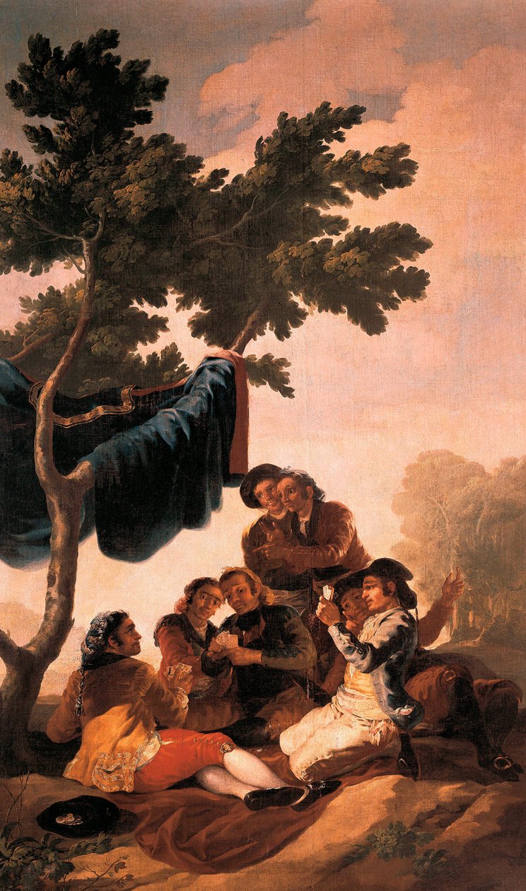 ""Hráči karet"" Obraz od Francisca de Goya y Lucientes (1746-1828) pro gobelín vyrobený v Royal Tapestry Manufactory pro jídelnu paláce El Pardo v roce 1778. Muzeum Prado. Madrid od Francisco Jose de Goya y Lucientes
