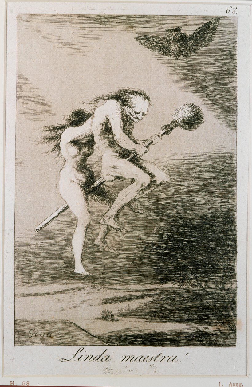 Linda maestra - Něžná paní, lept č. ... (lept) od Francisco Jose de Goya y Lucientes