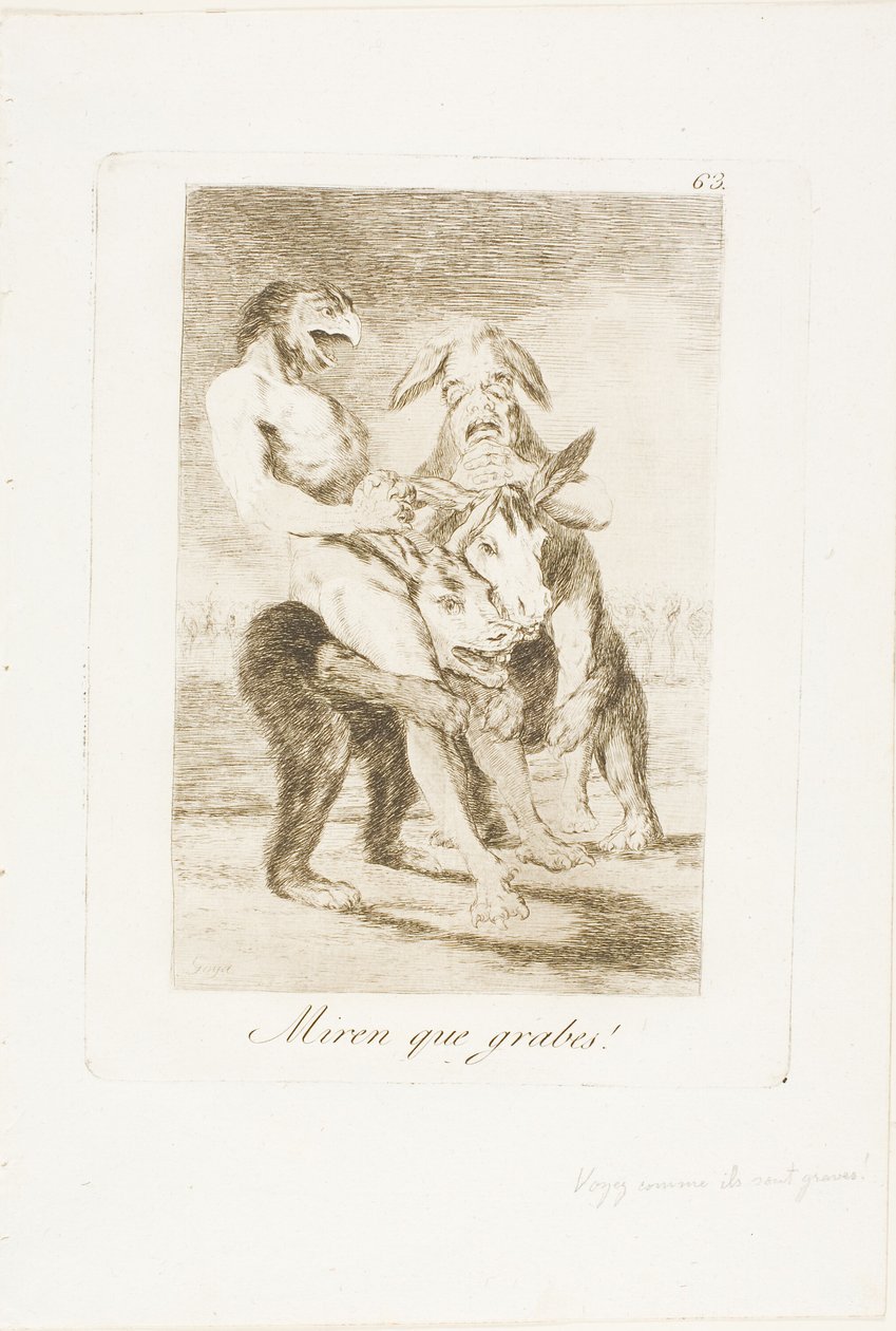 Podívejte se, jak jsou slavnostní!, deska 63 z Los Caprichos od Francisco Jose de Goya y Lucientes