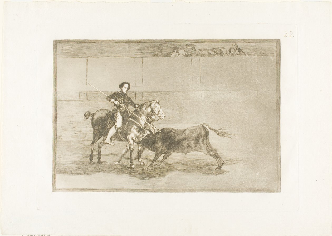Mužná odvaha slavného Pajuelery v ringu v Zaragoze, deska 22 z The Art of Bullfighting od Francisco Jose de Goya y Lucientes