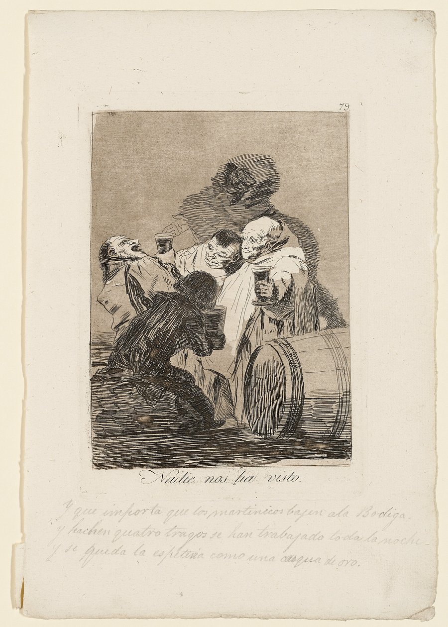 Nikdo nás neviděl, deska z "Los Caprichos", 1799 od Francisco de Goya