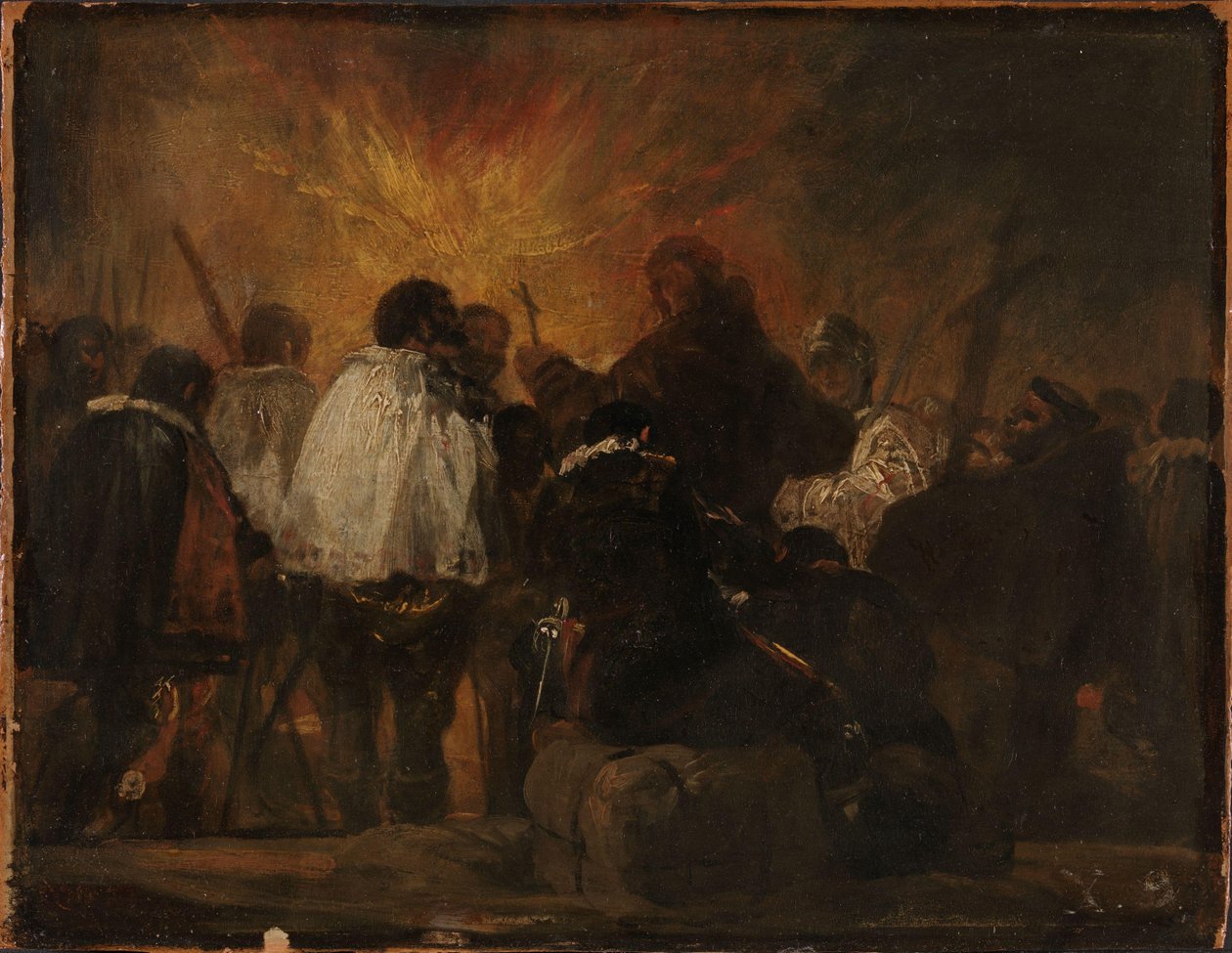 Noční scéna z inkvizice, kolem roku 1810 (olej na dřevě) od Francisco Jose de Goya y Lucientes