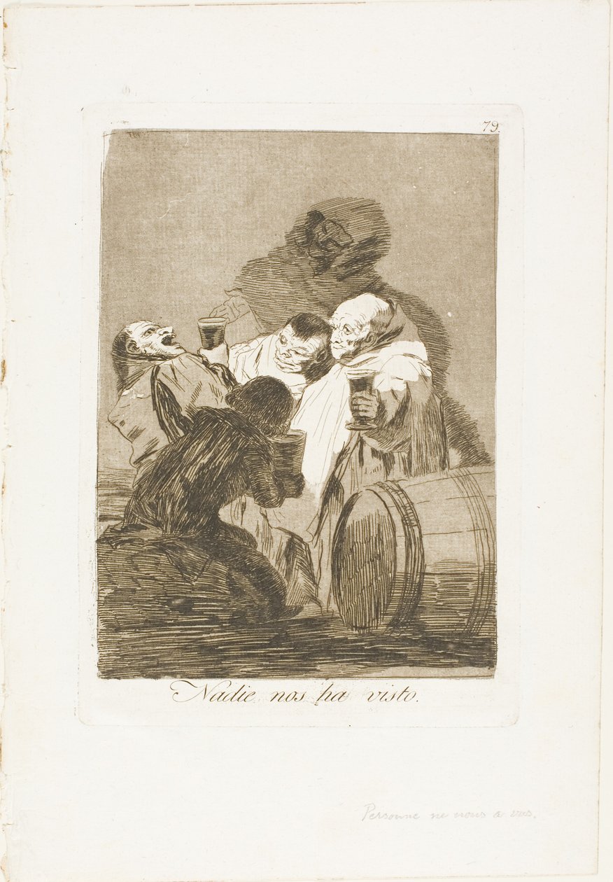 Nikdo nás neviděl, deska 79 z Los Caprichos od Francisco Jose de Goya y Lucientes
