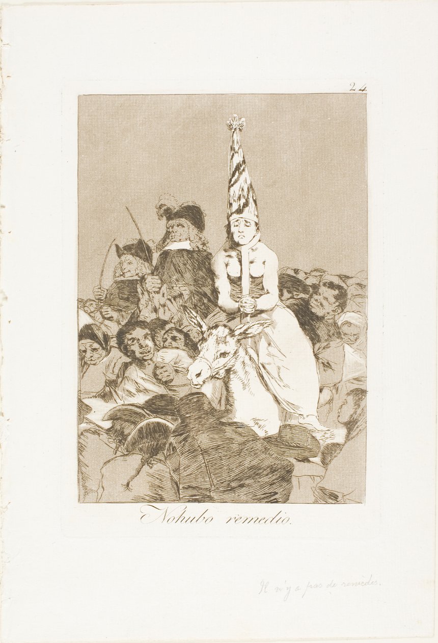 S tím se nedalo nic dělat, talíř 24 z Los Caprichos od Francisco Jose de Goya y Lucientes