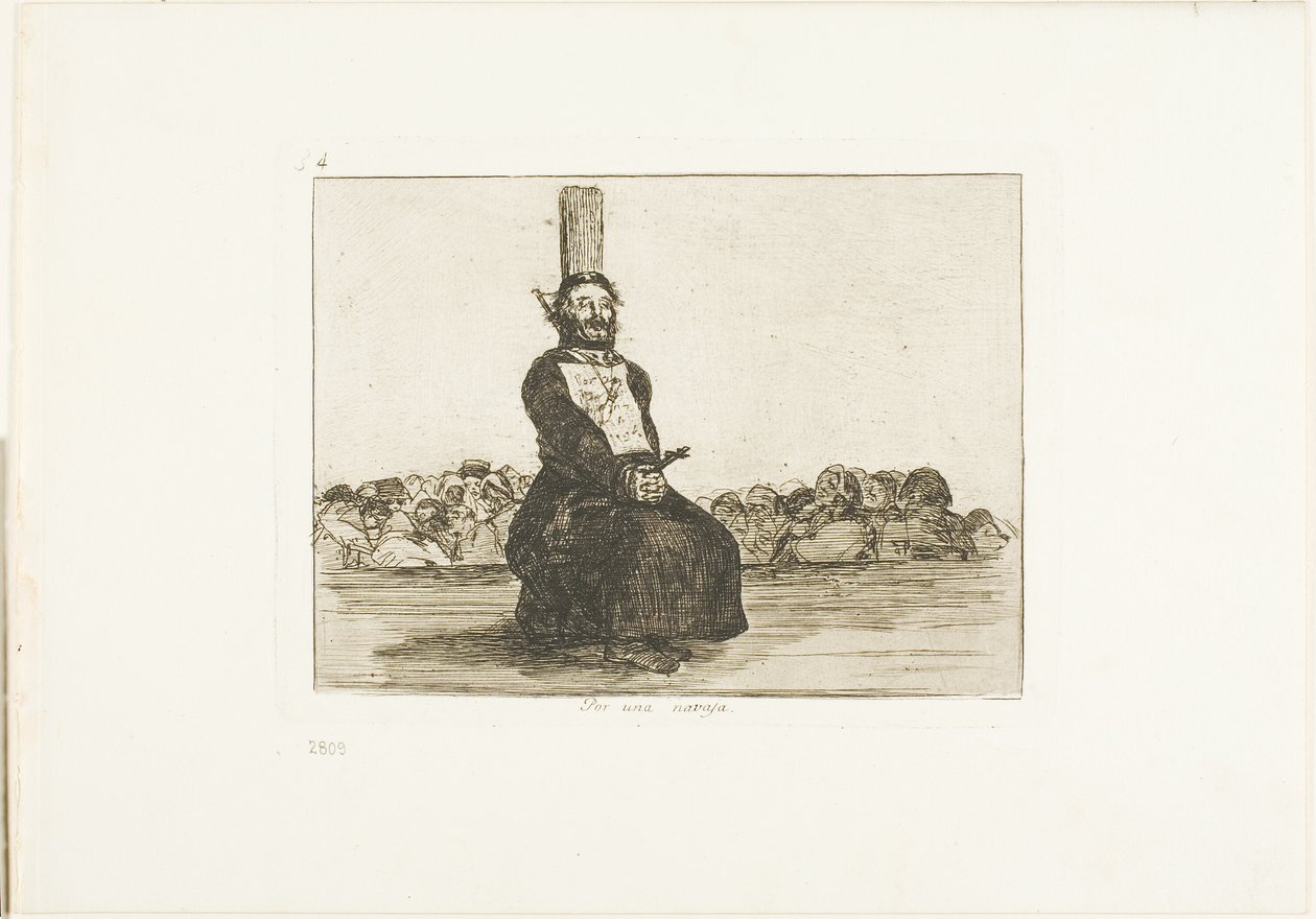 Kvůli noži, deska 34 z The Disasters of War od Francisco Jose de Goya y Lucientes