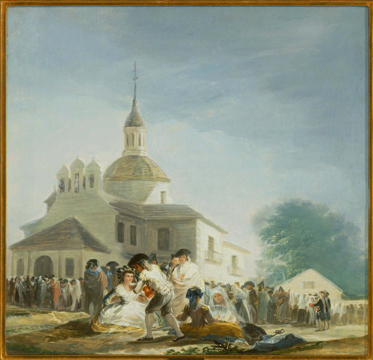 Poutníci před kaplí svatého Isidora La ermita de San Isidro el dia de la fiesta ... (malba na plátně) od Francisco Jose de Goya y Lucientes