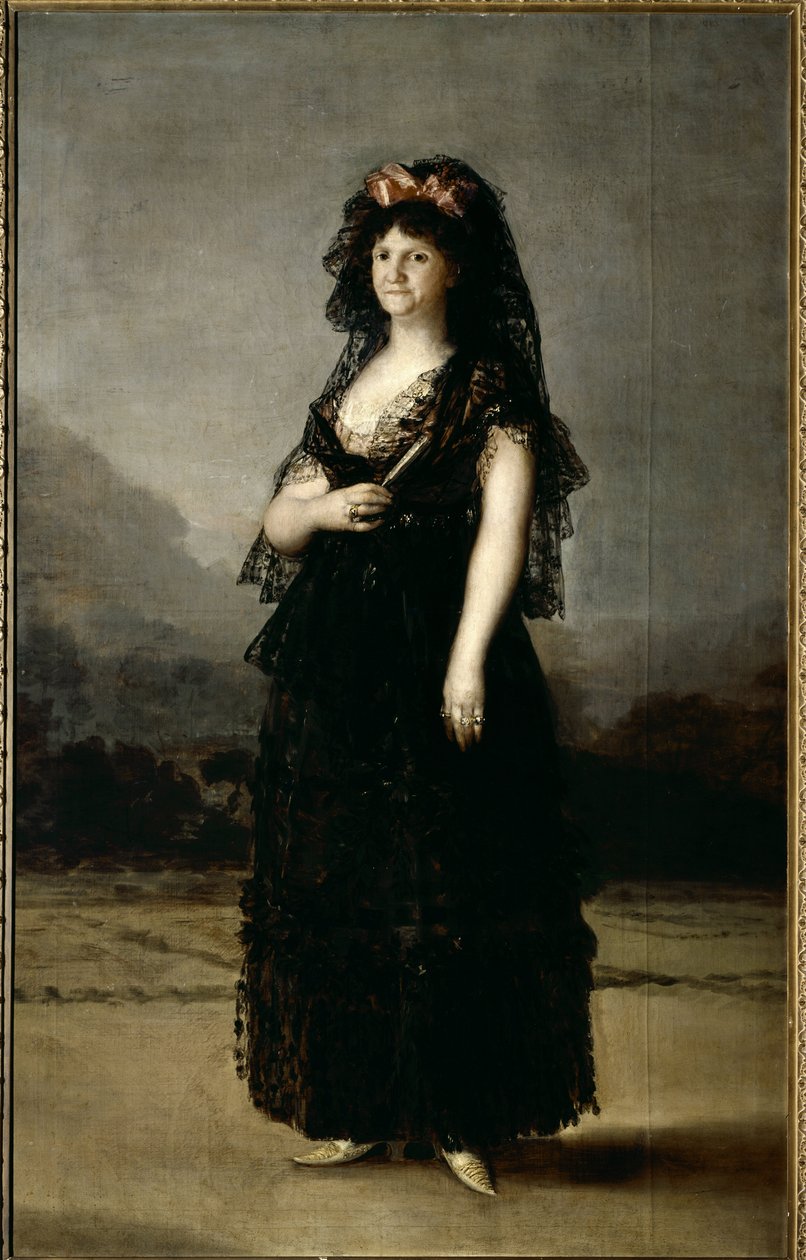 Portrét královny Marie Luisy v mantille (olej na plátně od Francisco de Goya