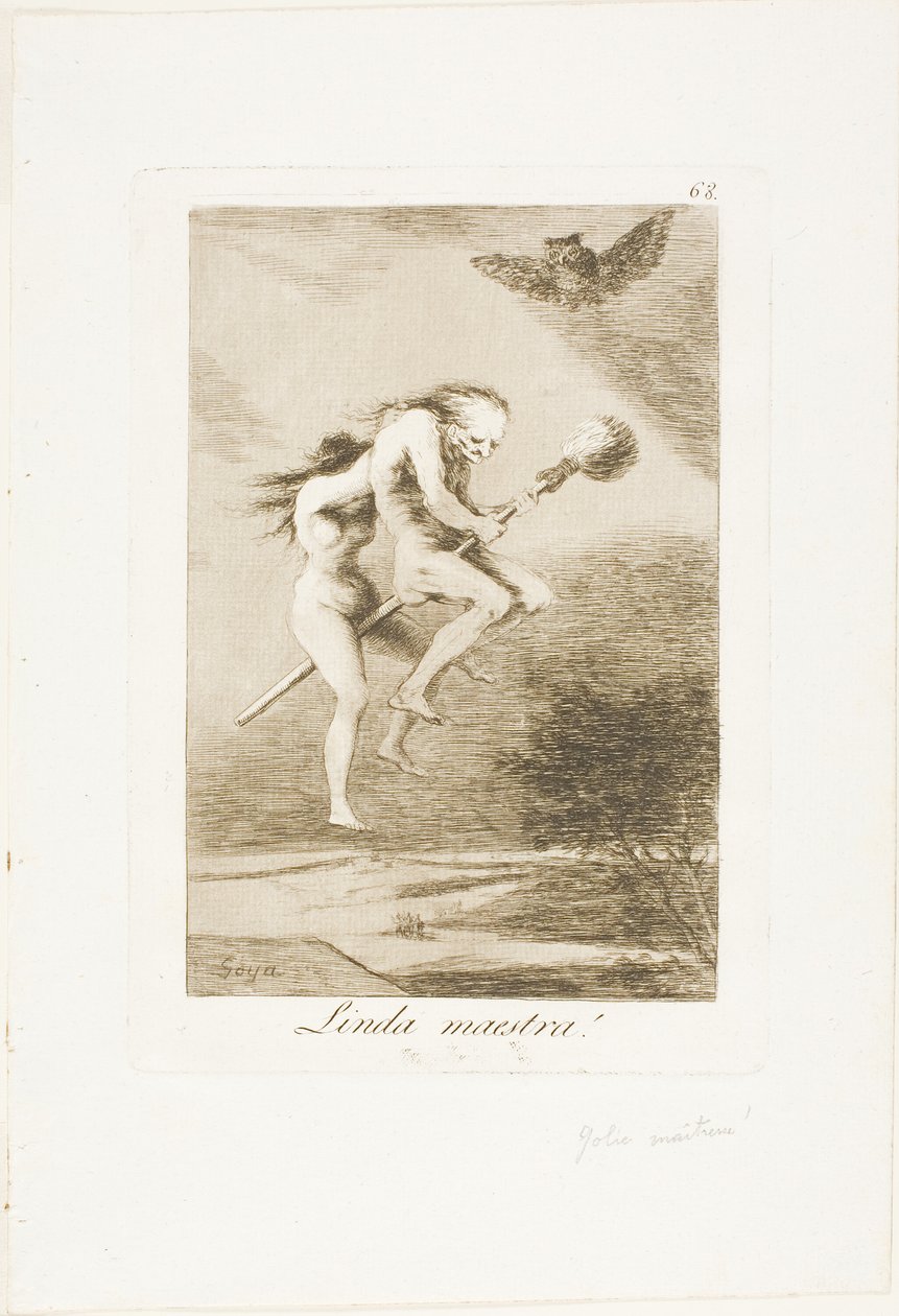 Pretty Teacher!, deska 68 z Los Caprichos od Francisco Jose de Goya y Lucientes
