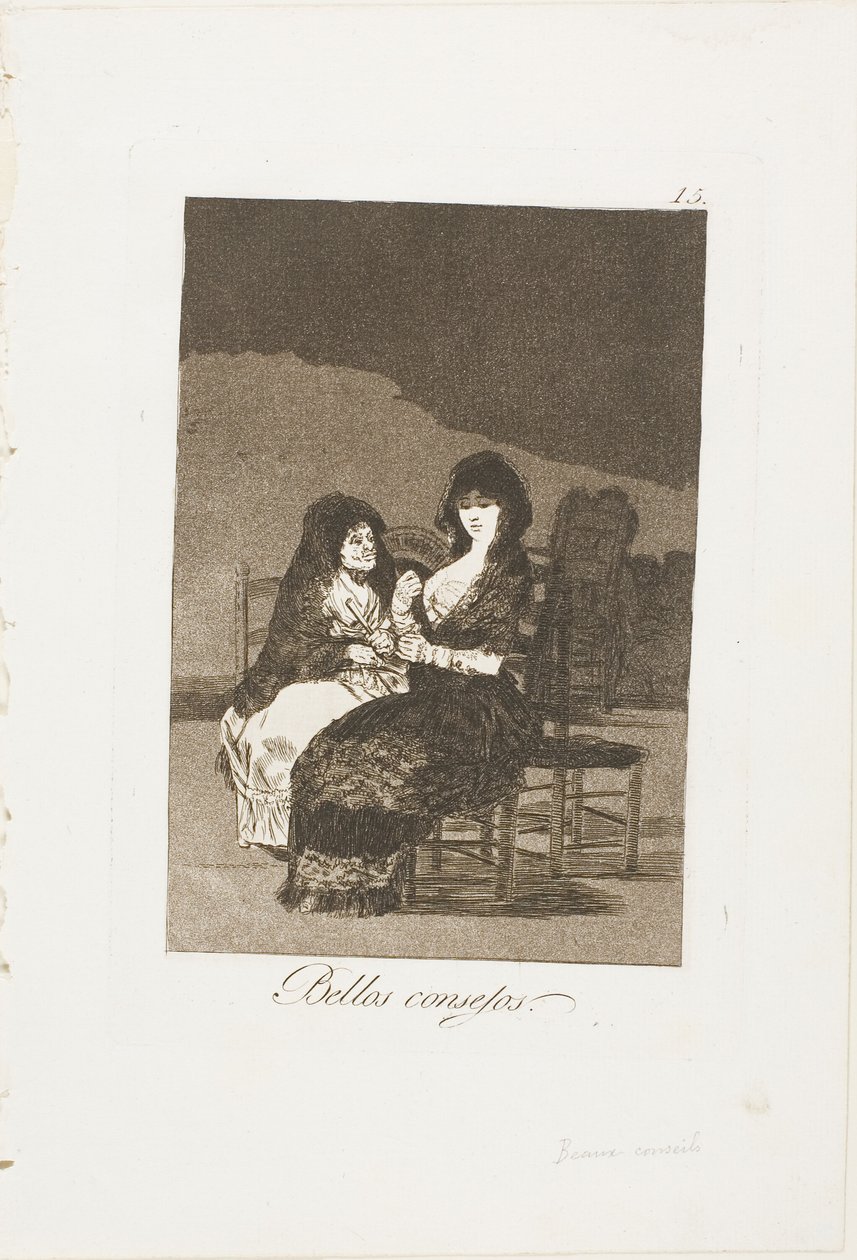 Pretty Teachings, deska 15 z Los Caprichos od Francisco Jose de Goya y Lucientes