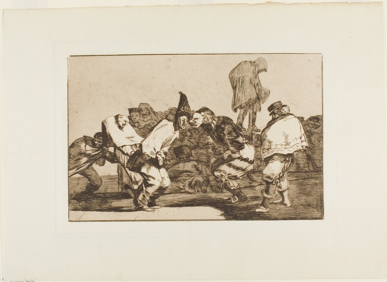 Raduj se, karneval, zítra budeš popelem, deska 14 z Los Proverbios od Francisco Jose de Goya y Lucientes