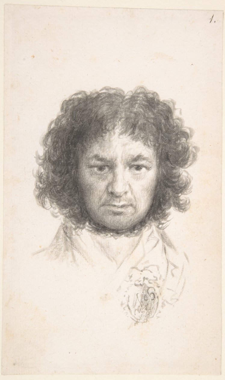 Autoportrét, cca 1796 (štětec a inkoust na papíře) od Francisco Jose de Goya y Lucientes