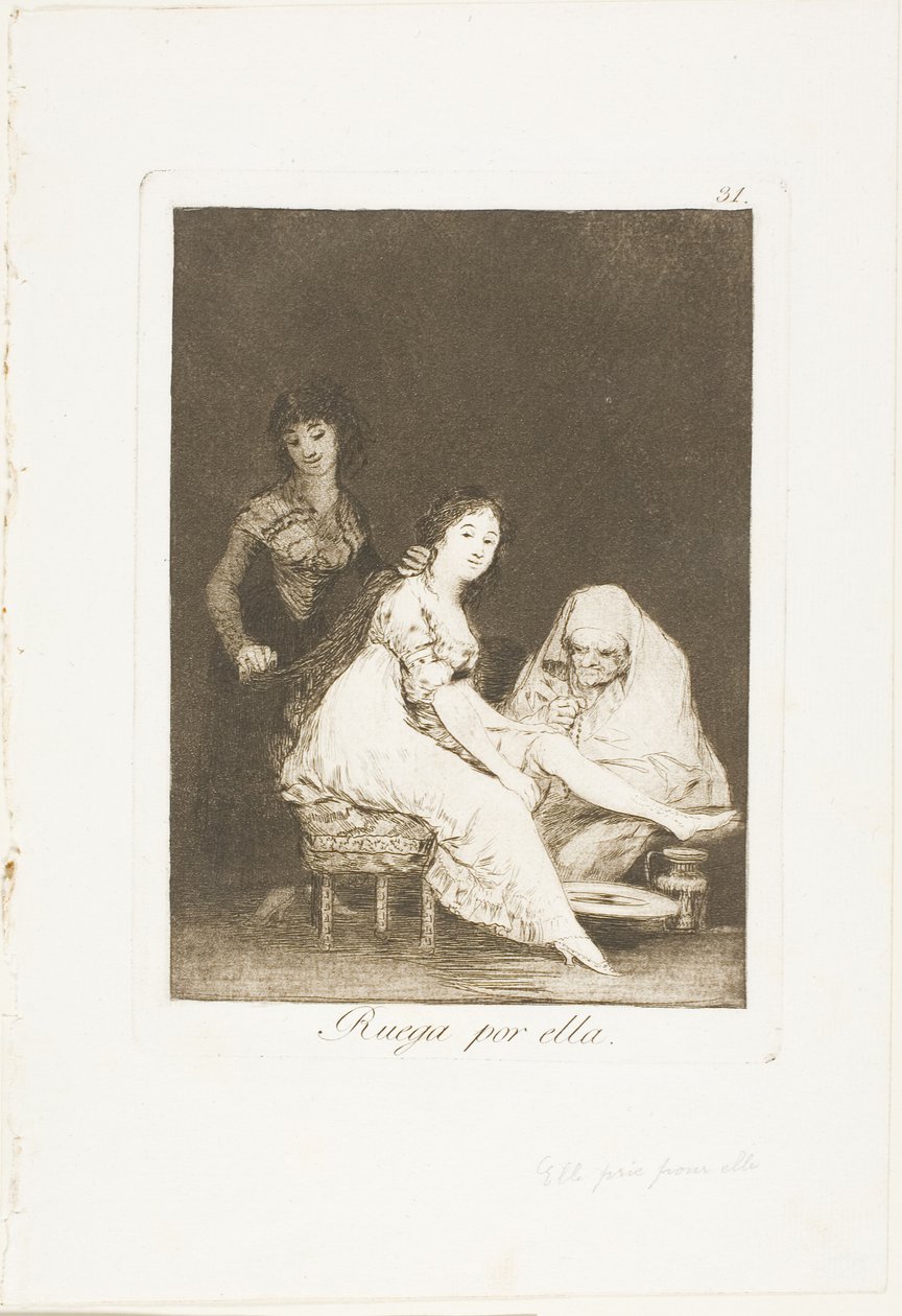Ona se za ni modlí, deska 31 z Los Caprichos od Francisco Jose de Goya y Lucientes