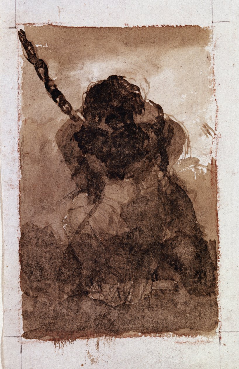 Silueta vězeňského řetězu (kresba od Francisco de Goya
