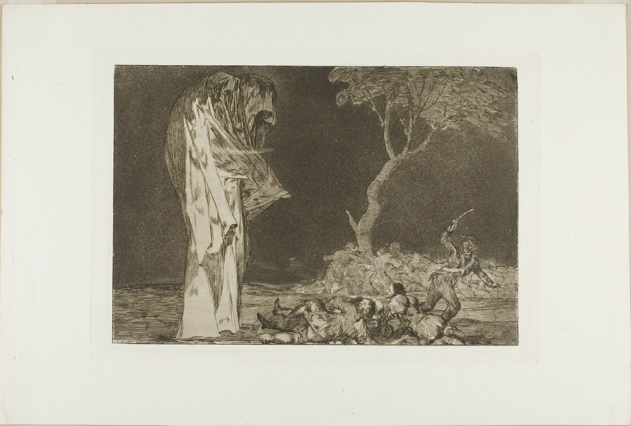 Soldiers Frightened by a Phantom, od Disparates, publikováno jako deska 2 v Los Proverbios od Francisco Jose de Goya y Lucientes