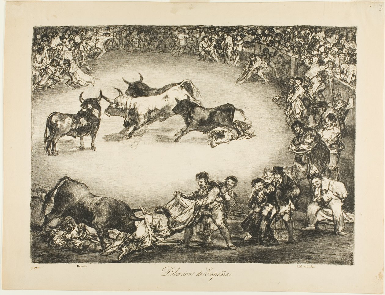 Španělská zábava, od Býků z Bordeaux od Francisco Jose de Goya y Lucientes