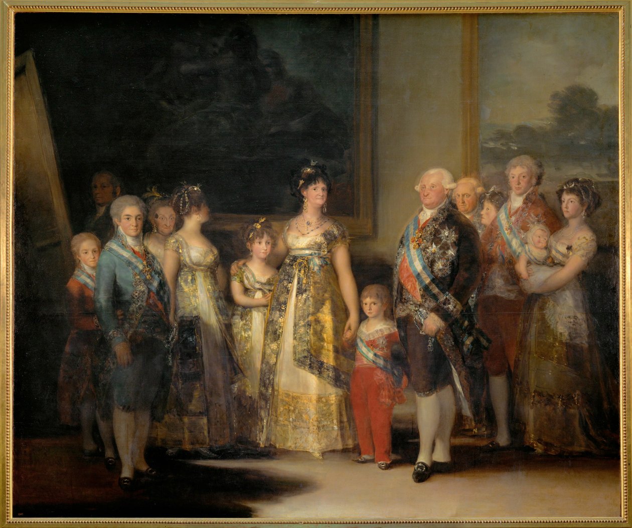 Španělský král Karel IV. a jeho rodina, královna Luisa a jejich děti (malba na plátně) od Francisco Jose de Goya y Lucientes