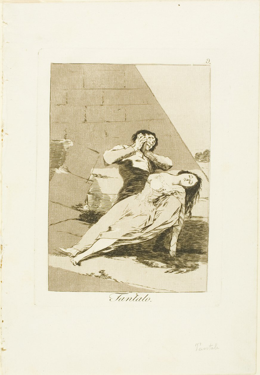 Tantalus, deska 9 z Los Caprichos od Francisco Jose de Goya y Lucientes