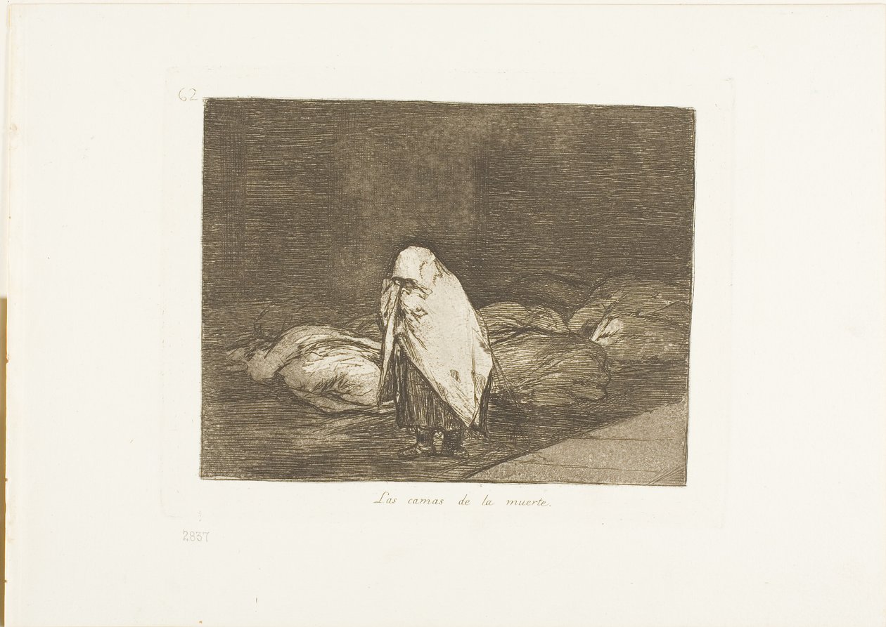The Beds of Death, deska 62 z The Disasters of War od Francisco Jose de Goya y Lucientes