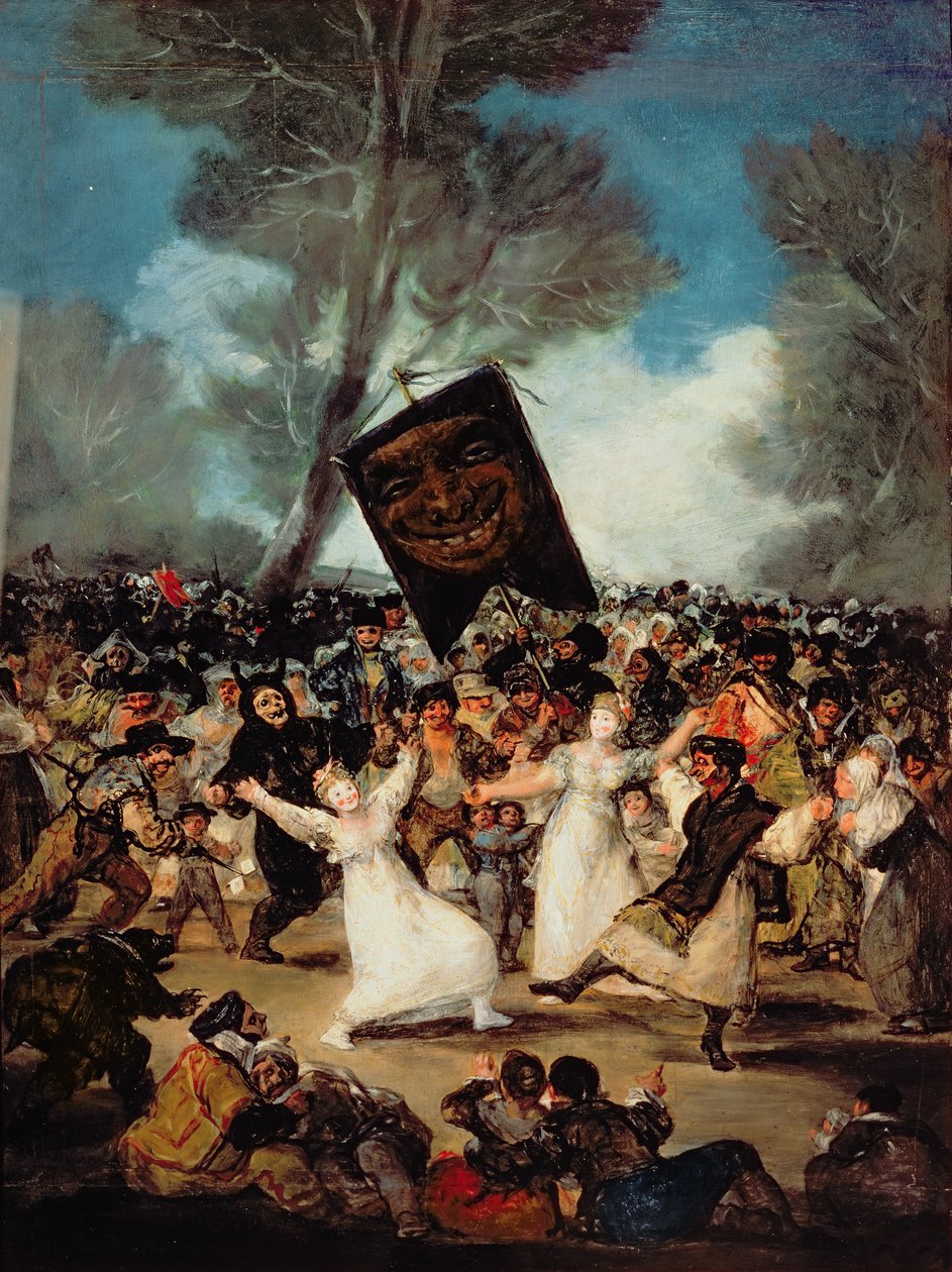 Pohřeb Sardinky (Svátek Božího těla na Popeleční středu) c.1812-19 (olej na plátně) od Francisco de Goya