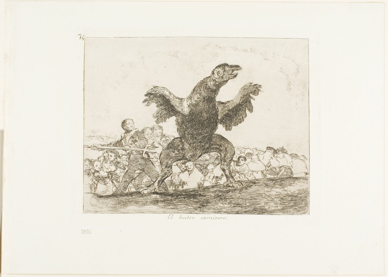 The Carnivorous Vulture, deska 76 z The Disasters of War od Francisco Jose de Goya y Lucientes