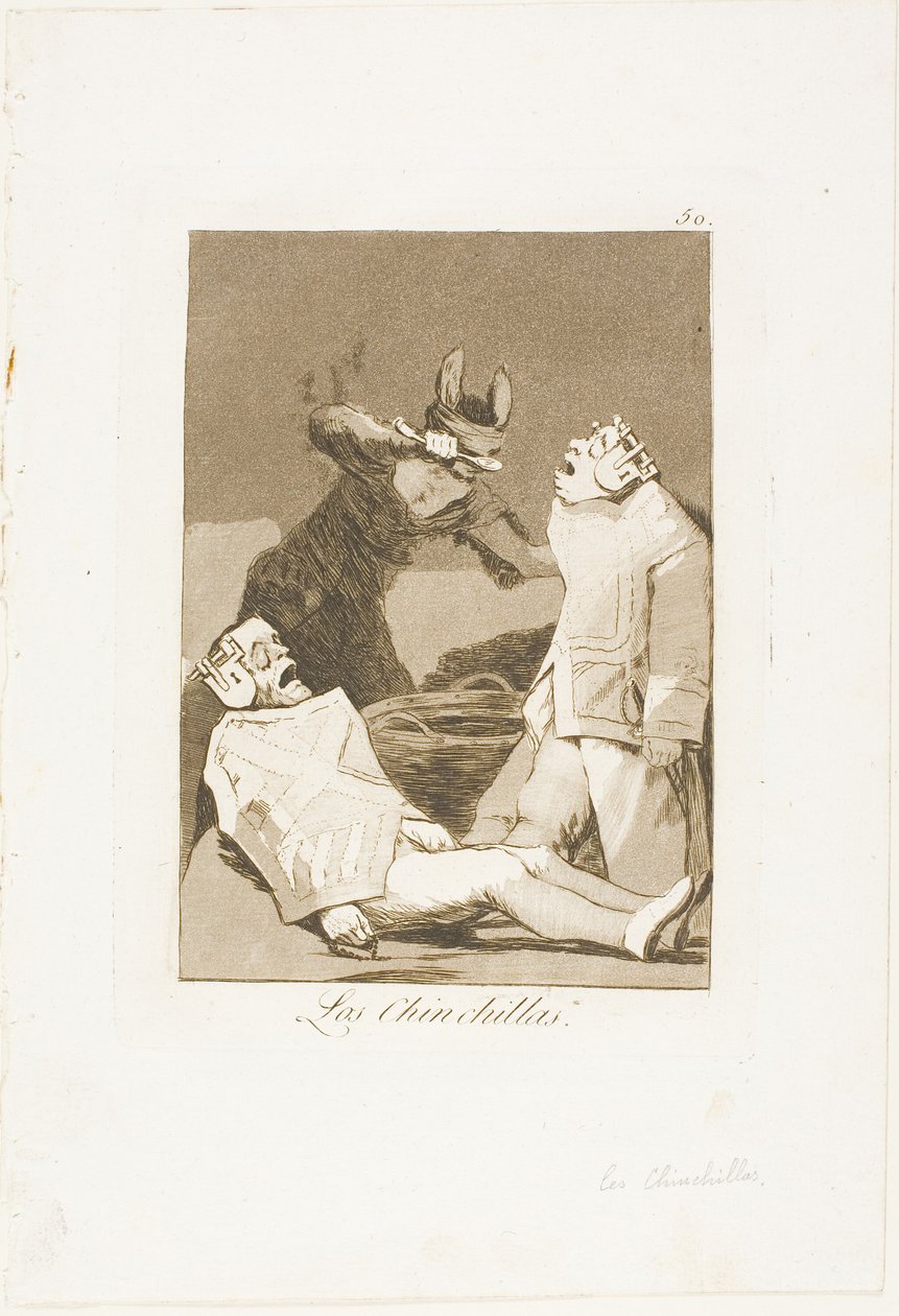Činčily, talíř 50 z Los Caprichos od Francisco Jose de Goya y Lucientes