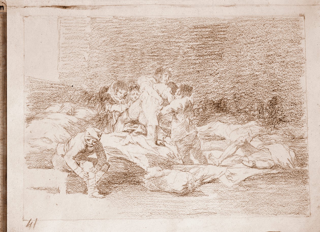The Disasters of War: A oni také (přípravná kresba od Francisco de Goya