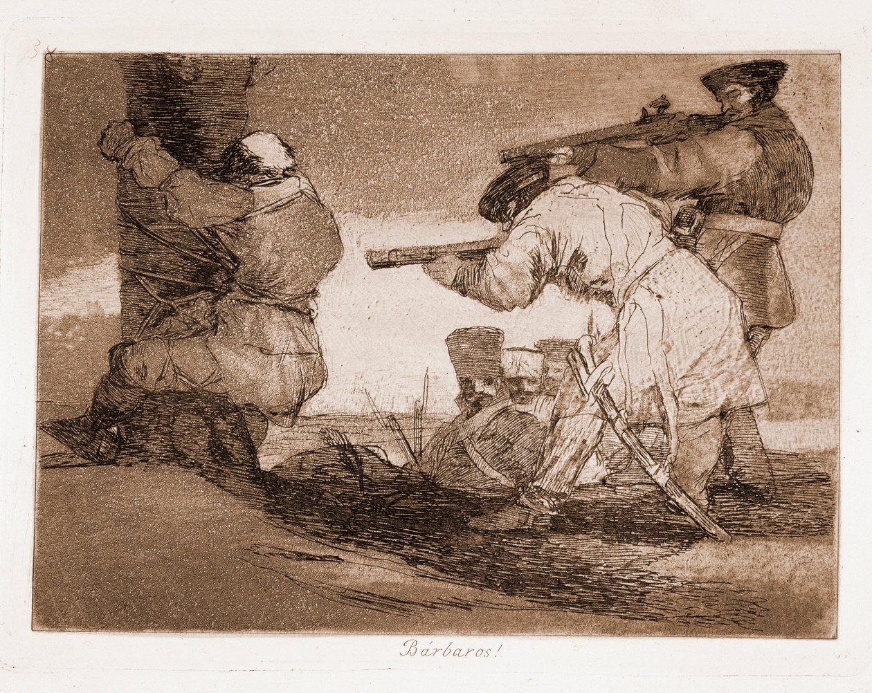 The Disasters of War: Barbaians! (Gravírování po přípravném kreslení od Francisco de Goya