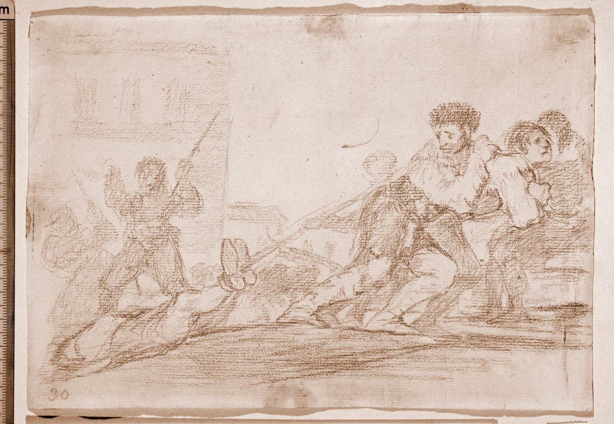 The Disasters of War: Zasloužil si to (přípravná kresba od Francisco de Goya