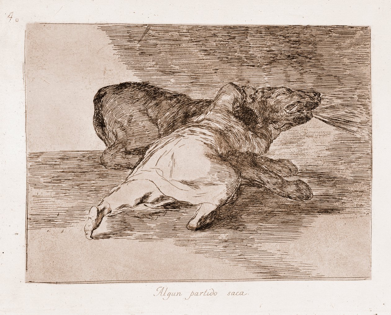 The Disasters of War : Sklízí určité výhody (rytina z přípravné kresby od Francisco de Goya