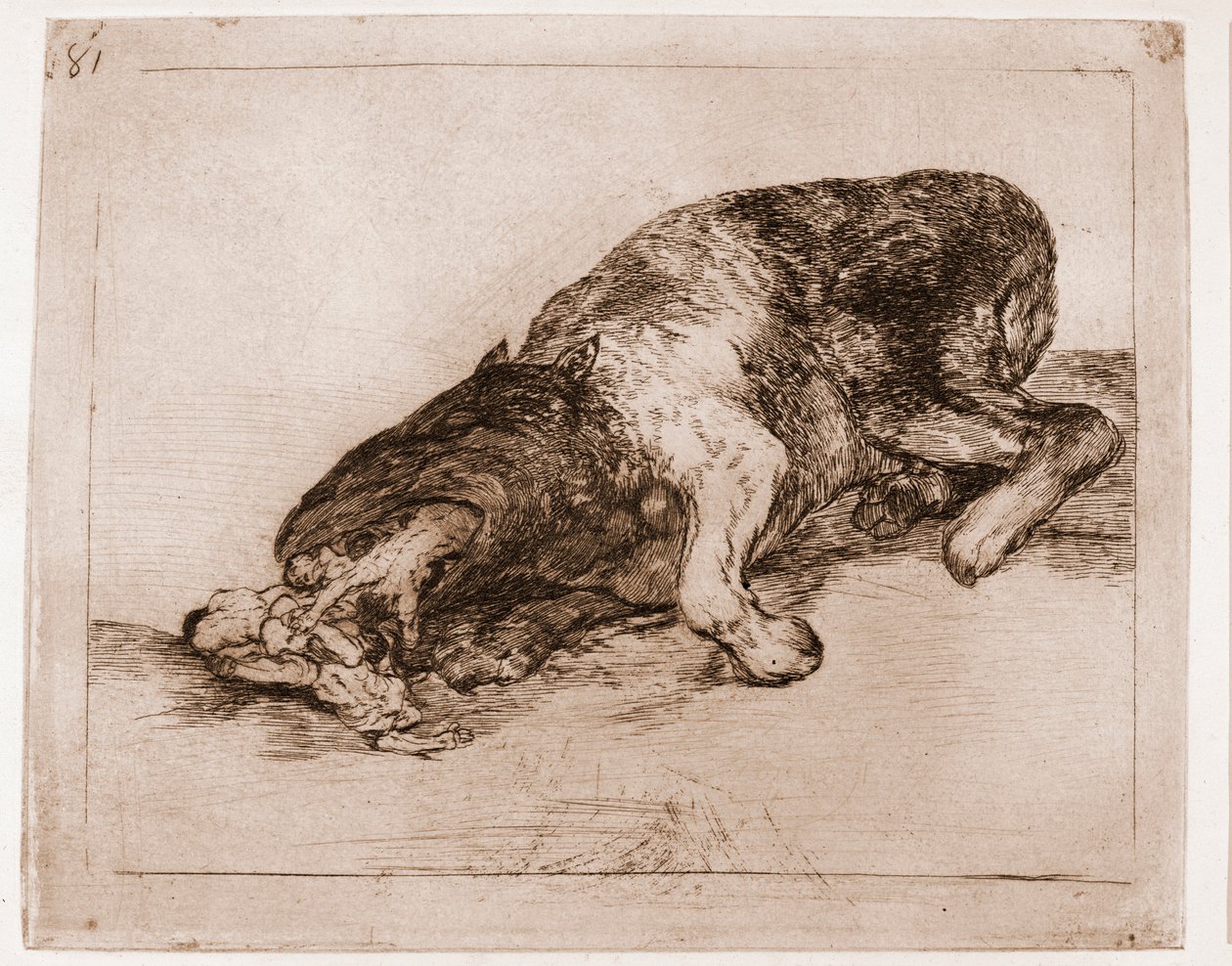 The Disasters of War: Proud Monster! (lept z přípravné kresby od Francisco de Goya