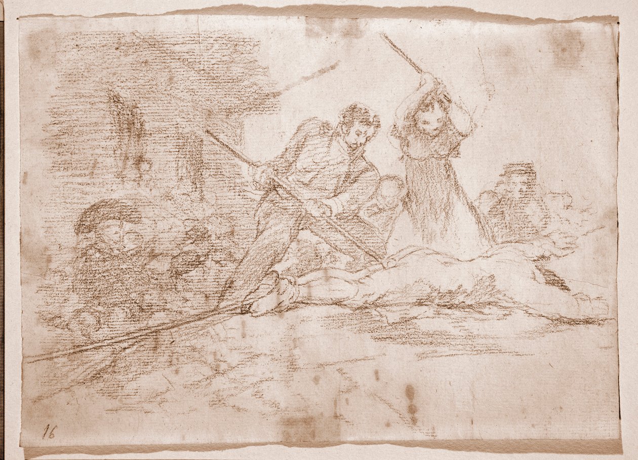 The Disasters of War: Rabble (přípravná kresba od Francisco de Goya