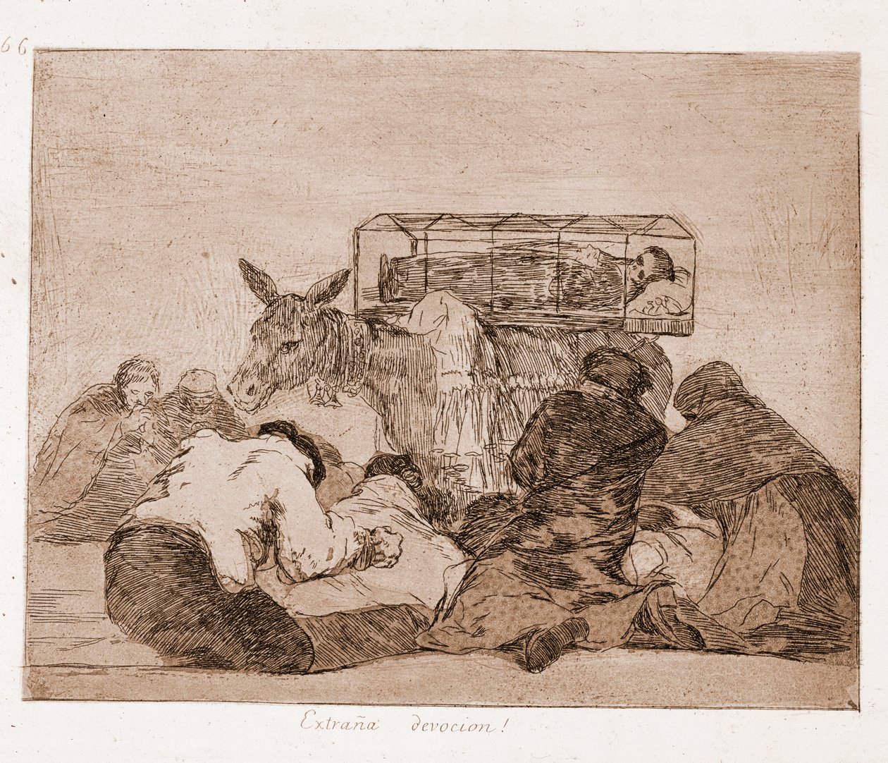 The Disasters of War: Strange devotion (lept z přípravné kresby od Francisco de Goya