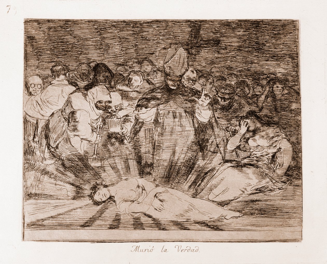 The Disasters of War: Pravda je mrtvá (lept z přípravné kresby od Francisco de Goya