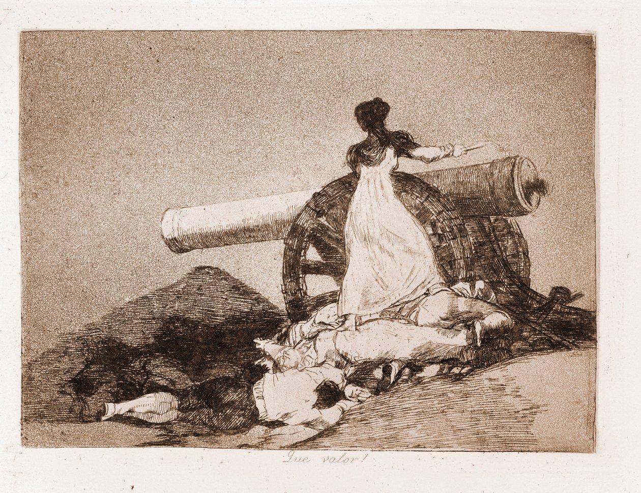 The Disasters of War: Jaká odvaha! (lept z přípravné kresby od Francisco de Goya