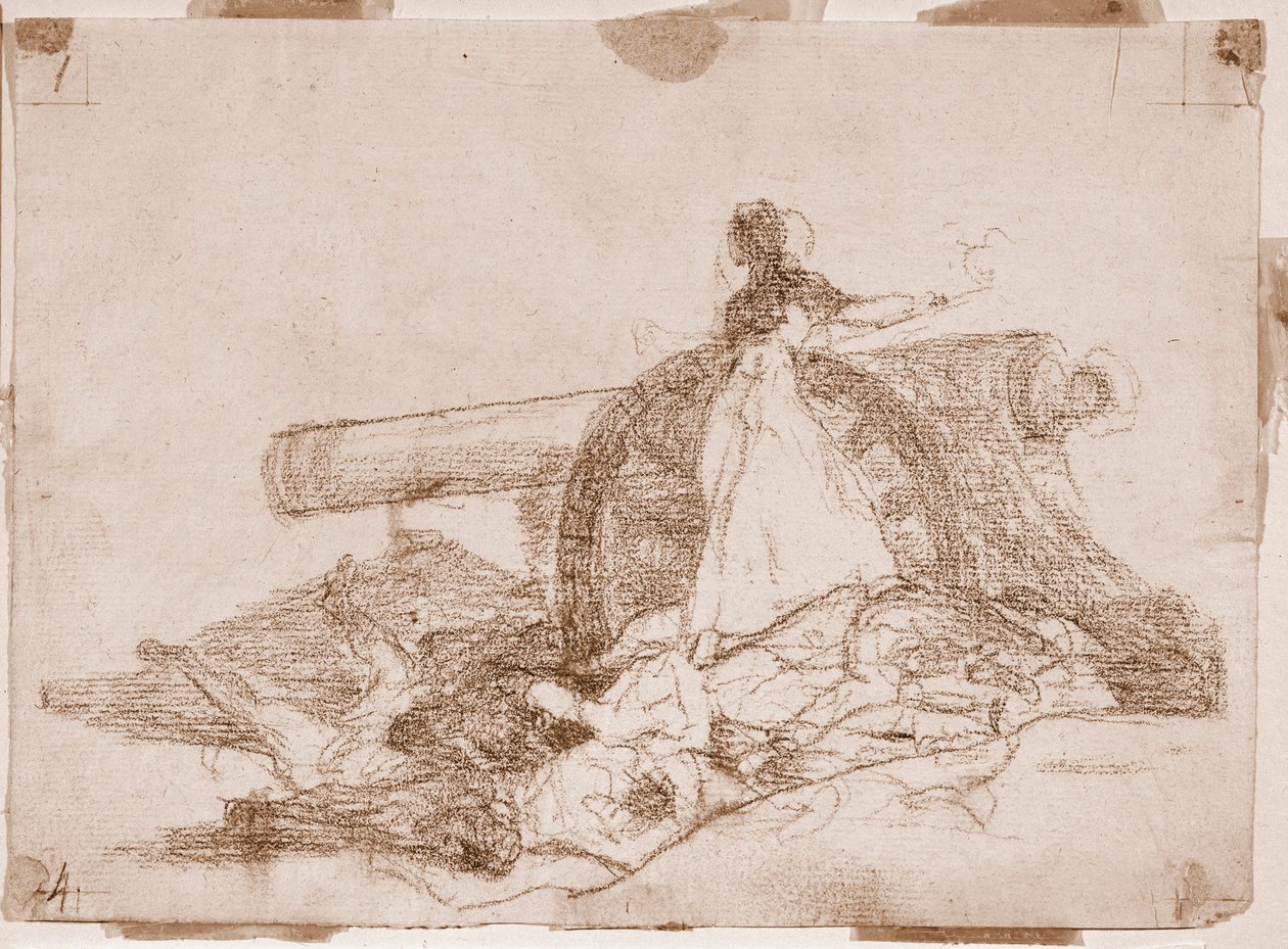 The Disasters of War: Jaká odvaha! (přípravný výkres od Francisco de Goya