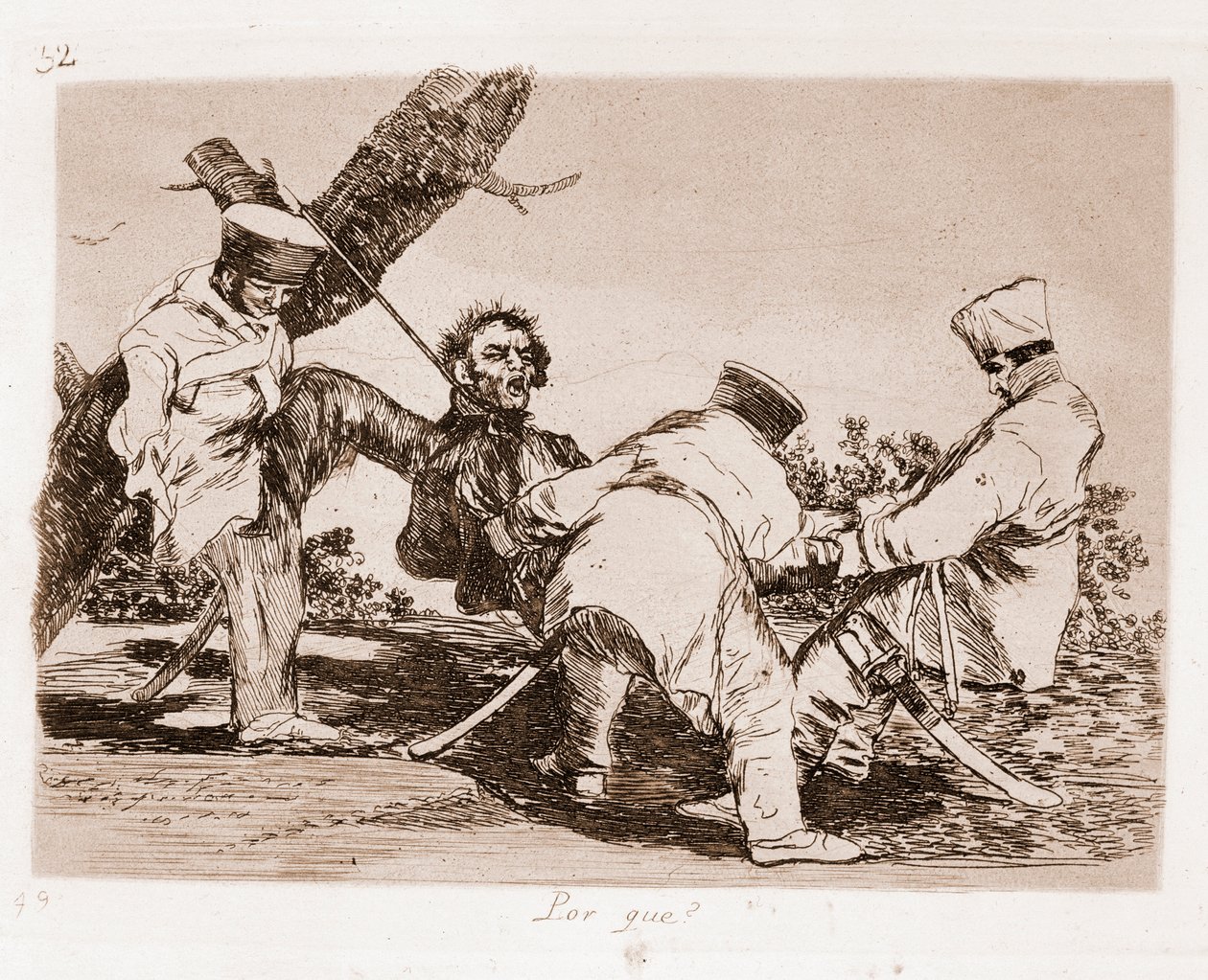 The Disasters of War: Why (lept z přípravné kresby od Francisco de Goya