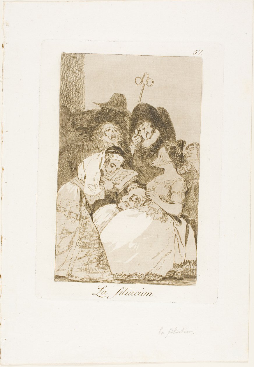The Filiation, deska 57 z Los Caprichos od Francisco Jose de Goya y Lucientes