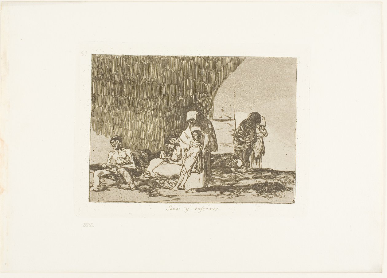 The Healthy and the Sick, deska 57 z The Disasters of War od Francisco Jose de Goya y Lucientes