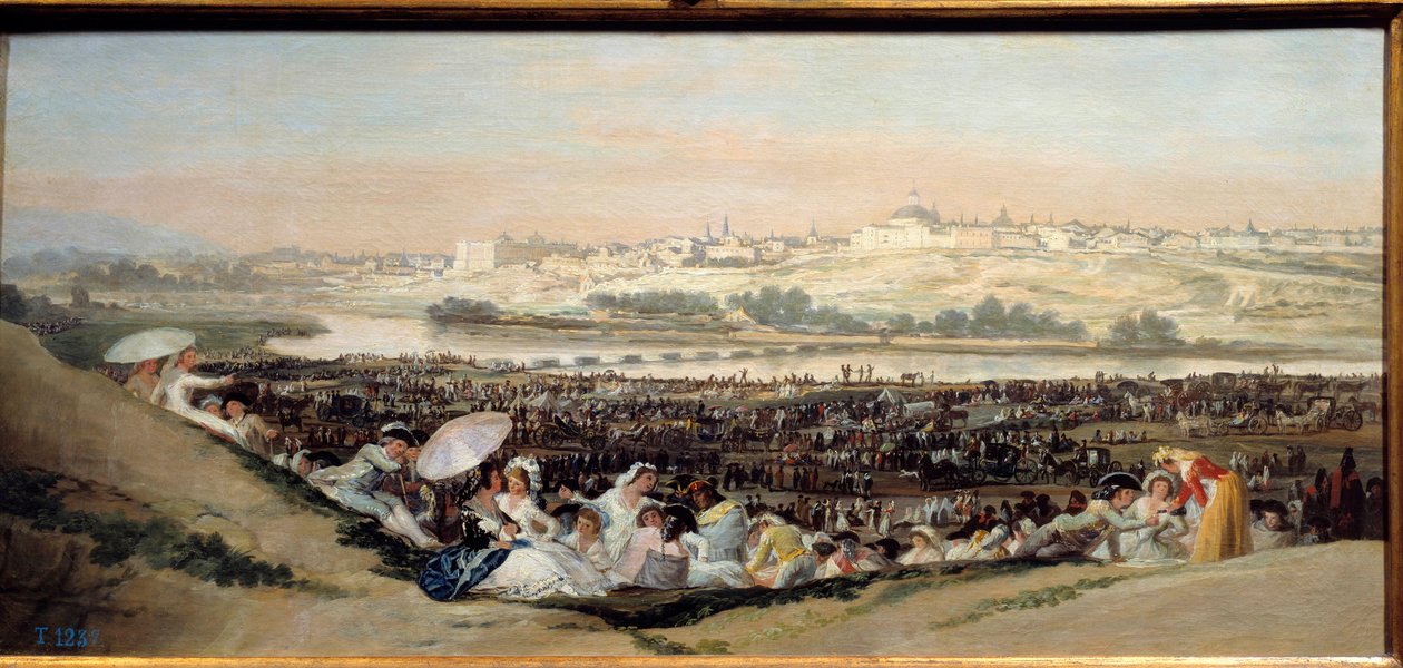 Prairie San Isidro (Španělsko) - Pohled na město Madrid z Ermitáže San Isidoro - Obraz Francisco De Goya (1746-1828) od Francisco de Goya
