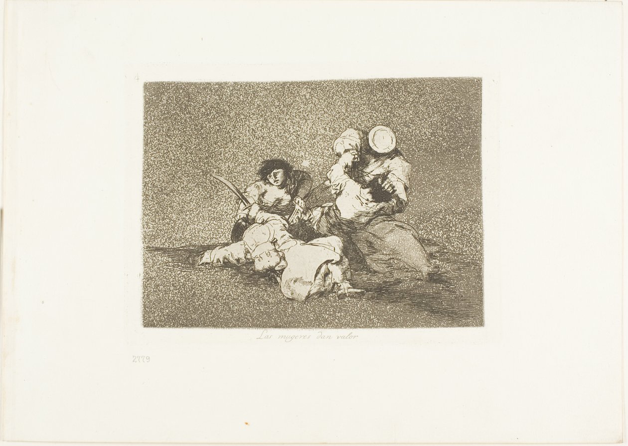 The Women Give Courage, deska čtyři z The Disasters of War od Francisco Jose de Goya y Lucientes