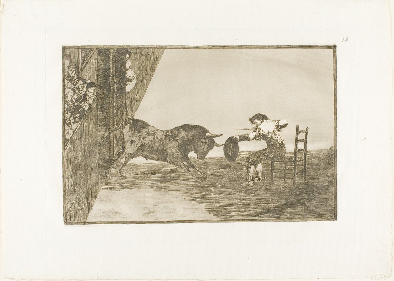 Odvaha Martincha v ringu v Zaragoze, deska 18 z The Art of Bullfighting od Francisco Jose de Goya y Lucientes